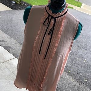 Blush Pink Center Pleated Blouse